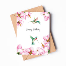 Load image into Gallery viewer, Hummingbird Birthday Card BD06 Nature Garden Flowers