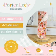 Load image into Gallery viewer, Reusable Paper Towels--Retro Flowers on Pink