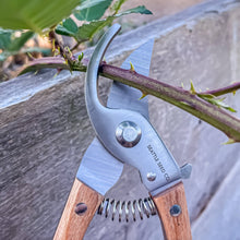 Load image into Gallery viewer, Wood Handled Spring-Loaded Bypass Pruners Home Garden Tool