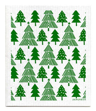 Load image into Gallery viewer, Swedish Dishcloth - Christmas Forest - Green