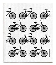 Load image into Gallery viewer, Swedish Dishcloth - Bikes - Black