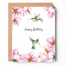 Load image into Gallery viewer, Hummingbird Birthday Card BD06 Nature Garden Flowers