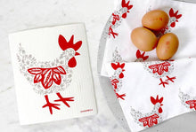 Load image into Gallery viewer, Swedish Dishcloth - Hen - Grey
