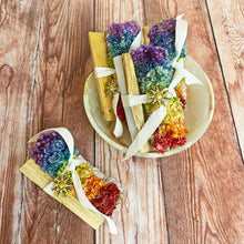 Load image into Gallery viewer, Rainbow Chakra Mullein Floral Smudge Bundle
